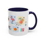 Miami Coffee Mug | Postage Stamp Collage Mug | Travel Souvenir Accent Cup 11oz 15oz