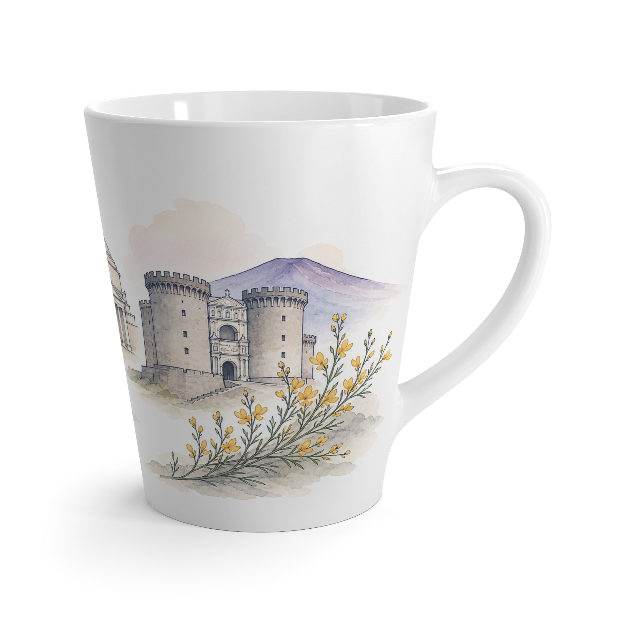 Naples Latte Mug | Watercolor City Travel Mug | 12 oz Ceramic Souvenir Gift