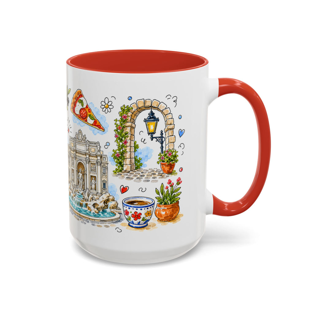 Rome Travel Mug | European City Souvenir Accent Coffee Mug | 11oz 15oz Ceramic Cup