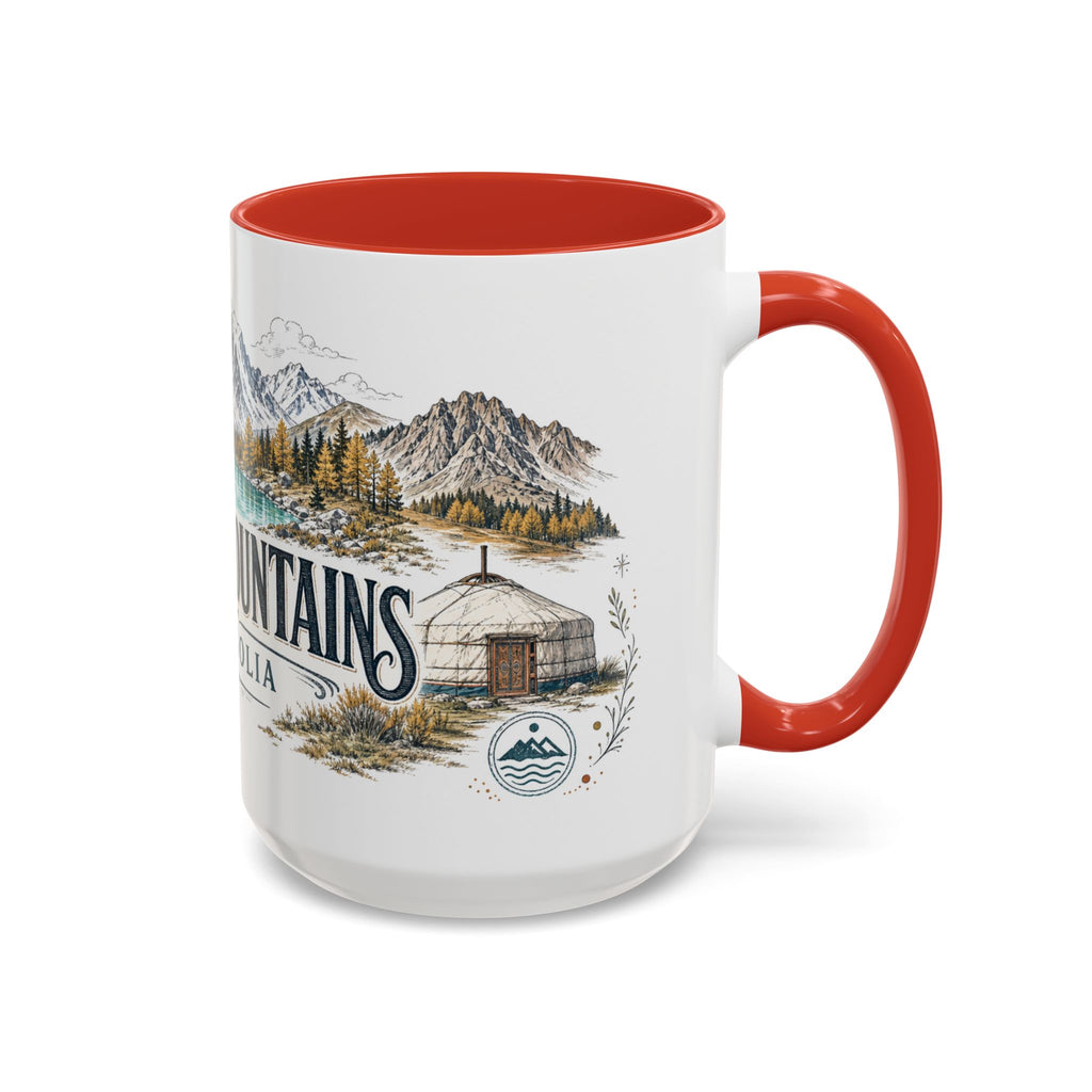 Altai Mountains Mug, Mongolia Travel Souvenir, Bucket List Gift, Accent Ceramic Coffee Mug 11oz 15oz