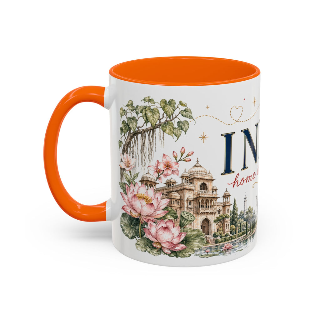 India Home Country Mug | Moving Away Gift | Long Distance Friendship | 11 oz 15 oz Accent Mug