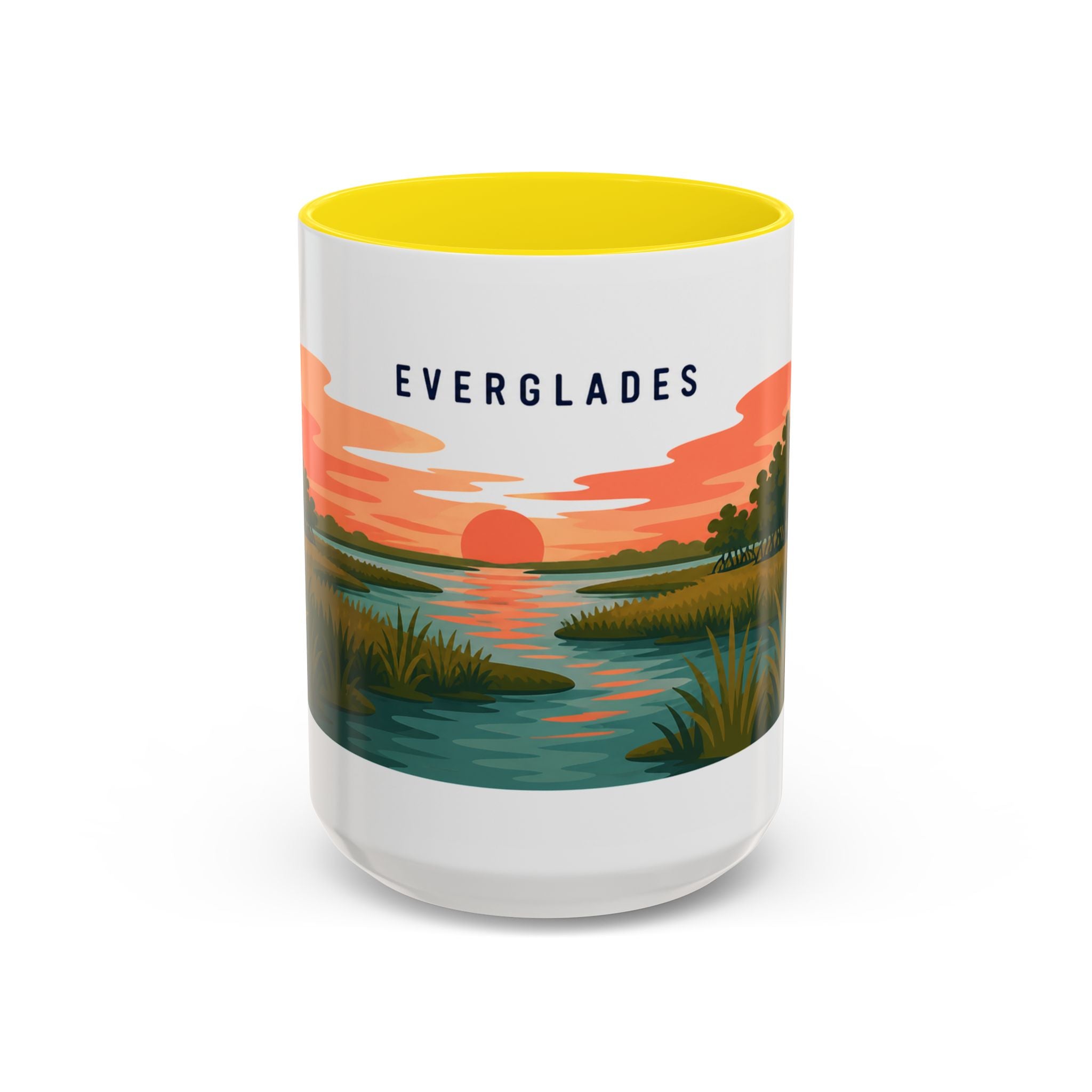 Everglades National Park Coffee Mug | Solid Color Block Park Souvenir | 11oz 15oz Accent Mug