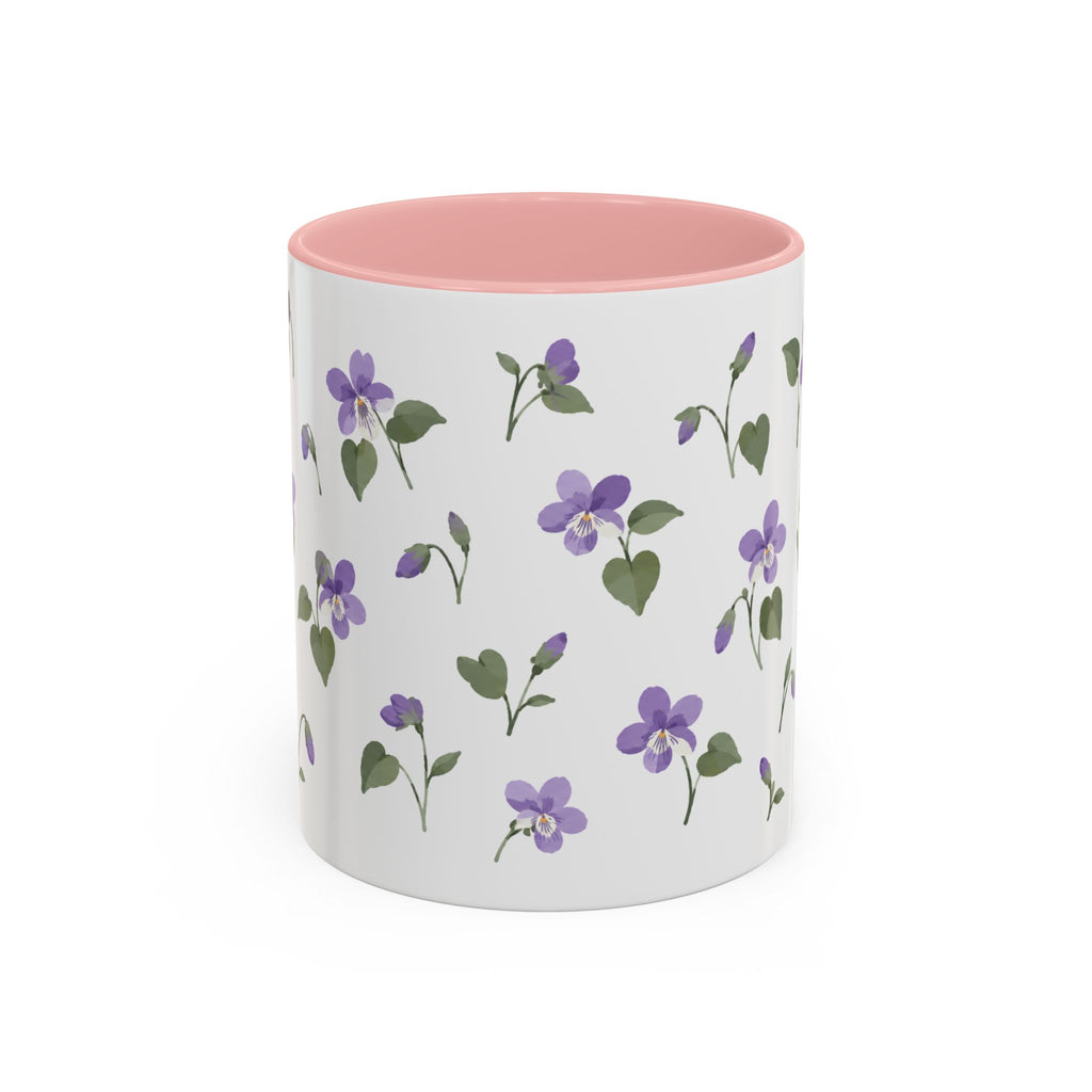 Rhode Island Violet Mug, State Flower Floral Coffee Cup, 11oz Botanical Gift