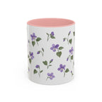 Rhode Island Violet Mug, State Flower Floral Coffee Cup, 11oz Botanical Gift