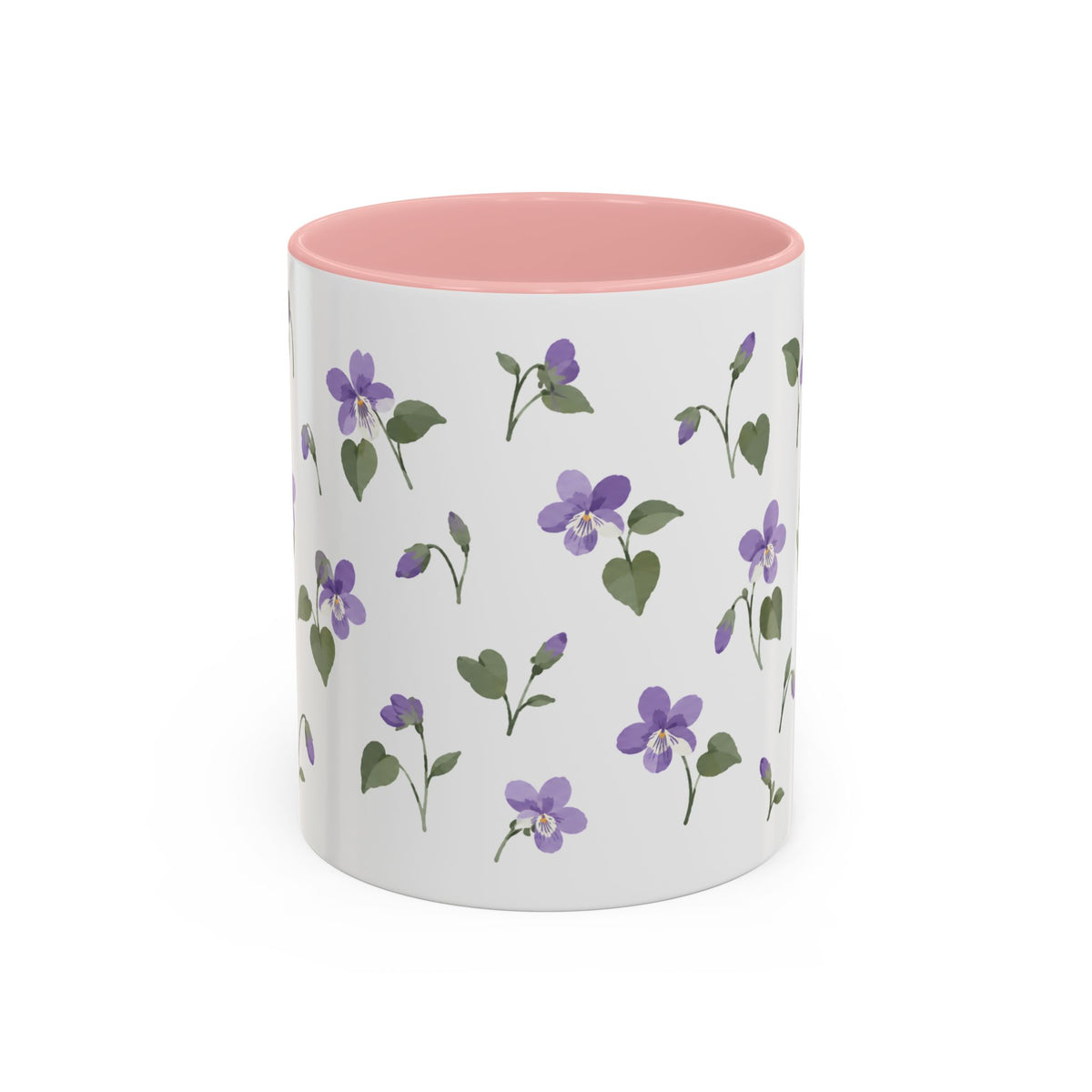 Rhode Island Violet Mug, State Flower Floral Coffee Cup, 11oz Botanical Gift