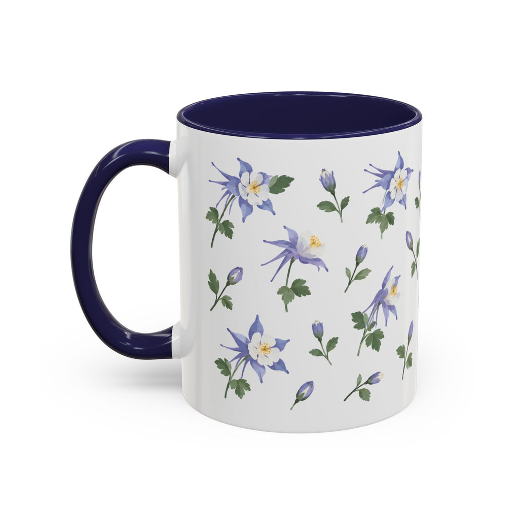 Colorado Rocky Mountain columbine Mug, State Flower Floral Coffee Cup, 11oz Botanical Gift
