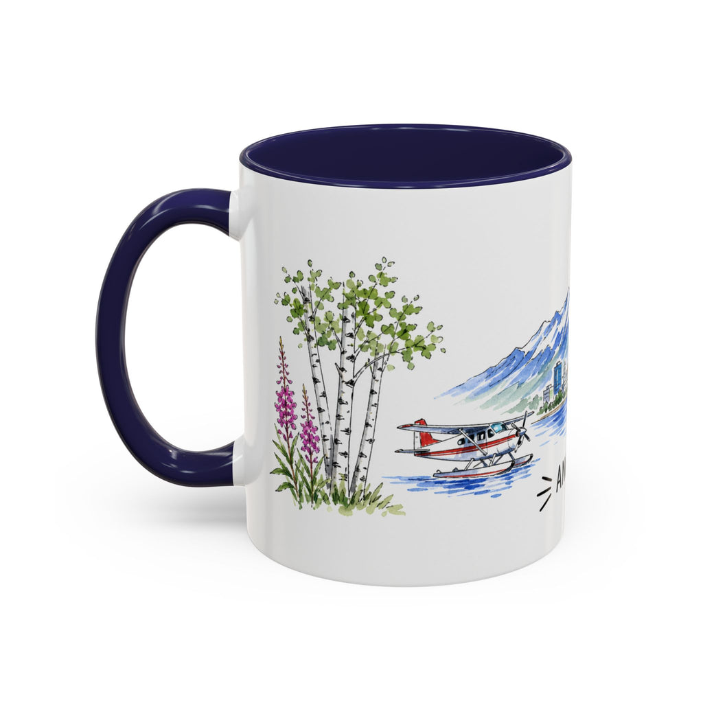 Anchorage Illustrated Travel Mug | City Souvenir Accent Coffee Mug | 11oz 15oz Ceramic Cup