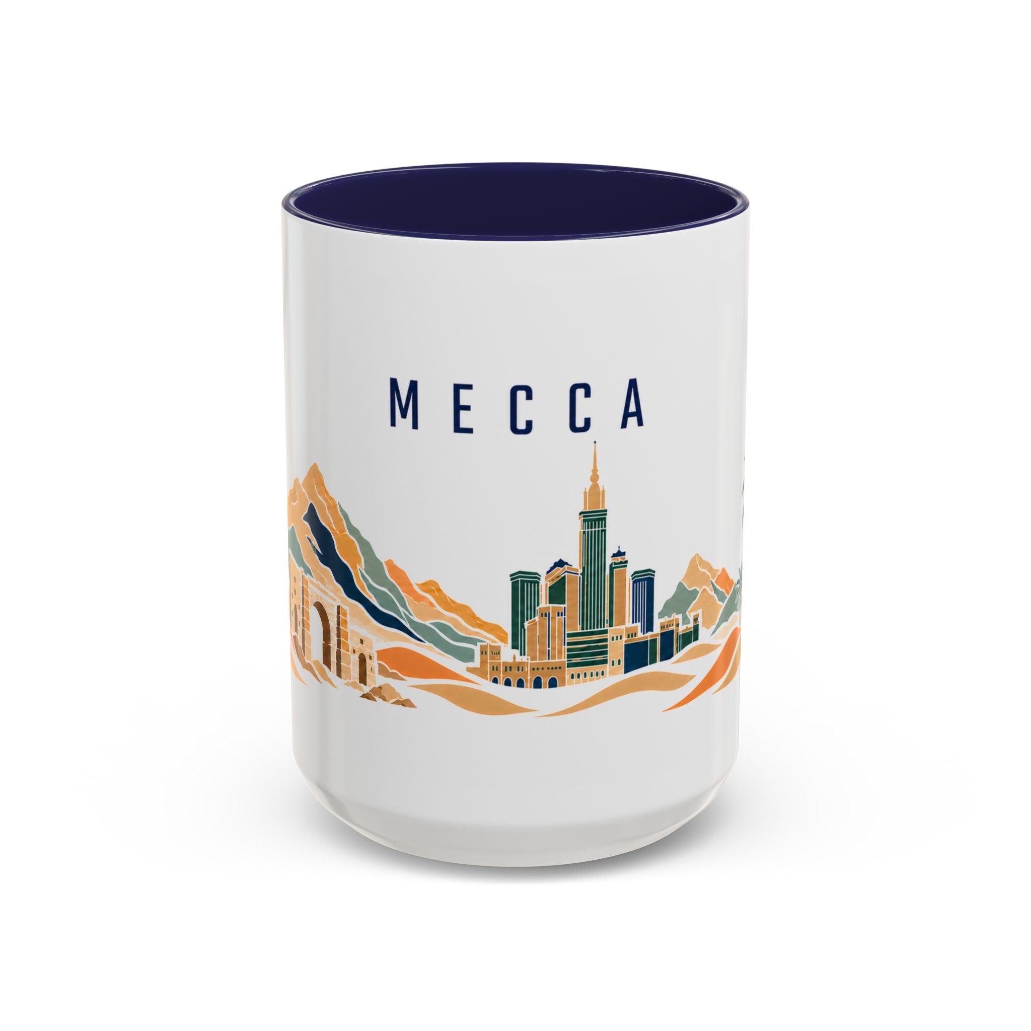 Mecca Coffee Mug | Saudi Arabia Travel Souvenir | Porcelain Decal City Gift | 11oz 15oz Accent Mug