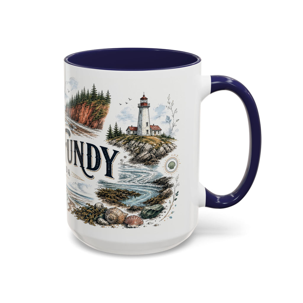 Bay of Fundy Mug, Canada Travel Souvenir, Bucket List Gift, Accent Ceramic Coffee Mug 11oz 15oz