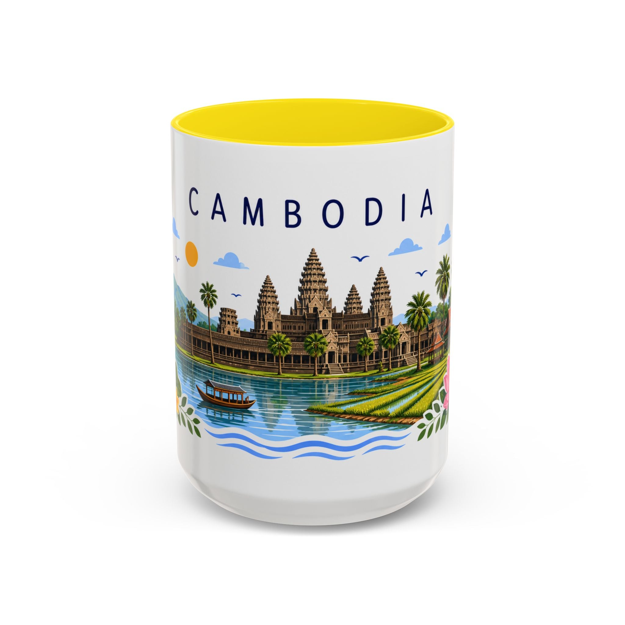 Cambodia Coffee Mug | Travel Souvenir Accent Mug | Place Gift Ceramic Cup 11oz 15oz