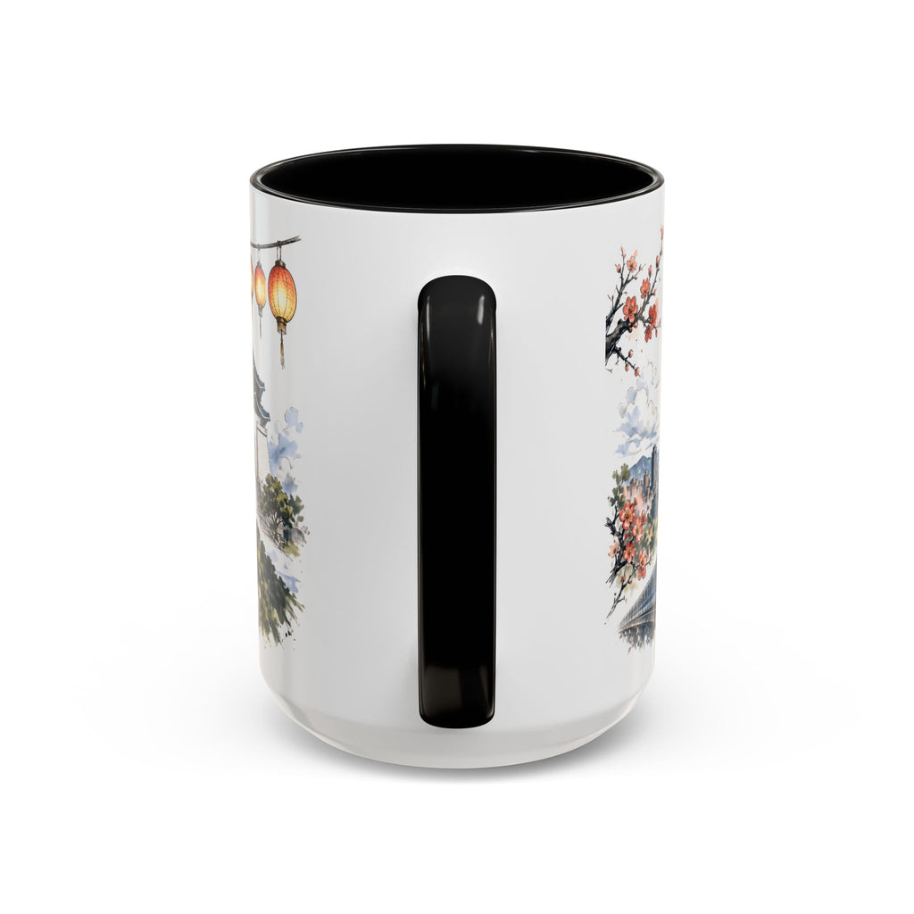 Taipei Coffee Mug | Taiwan Travel Souvenir | Vintage Illustrated City Gift | 11 oz 15 oz Accent Mug