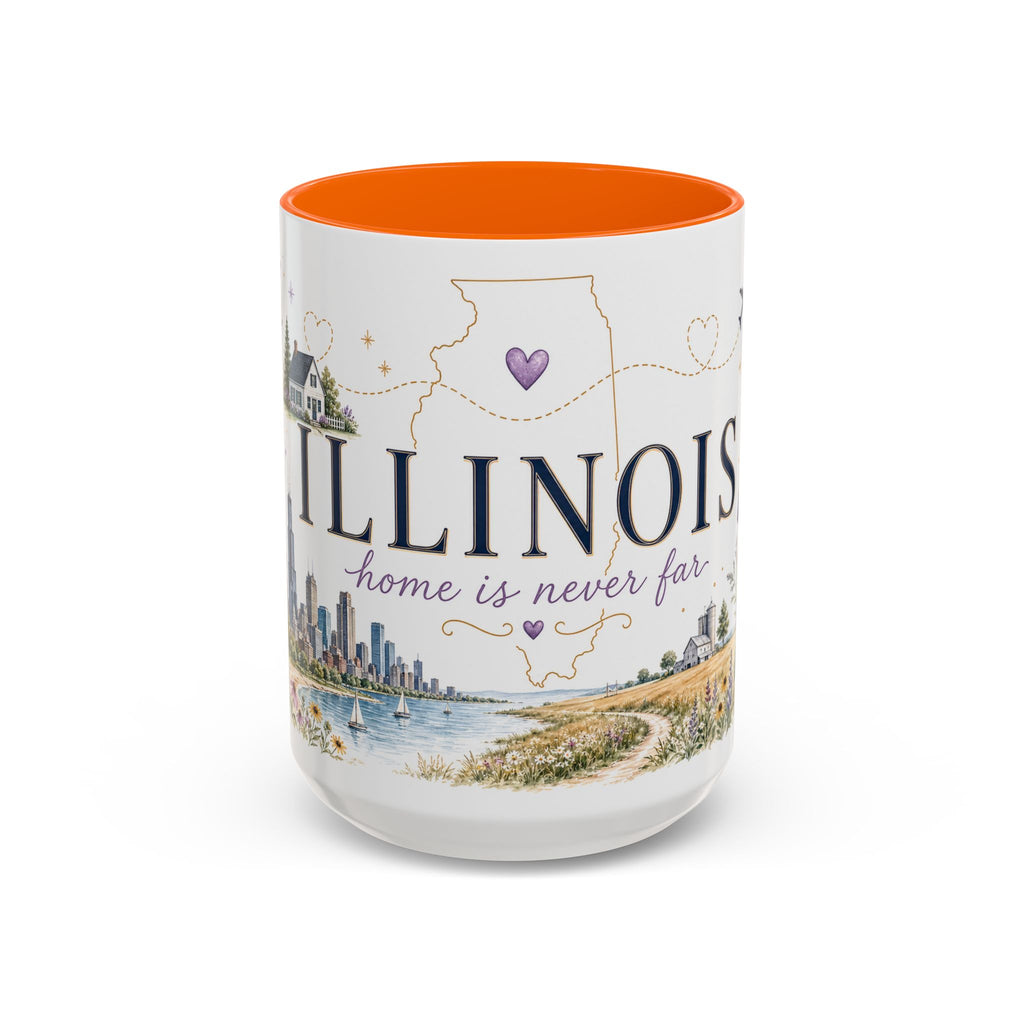 Illinois State Map Mug | Botanical Travel Sketch, Moving Away Gift (11oz 15oz)