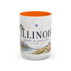 Illinois State Map Mug | Botanical Travel Sketch, Moving Away Gift (11oz 15oz)