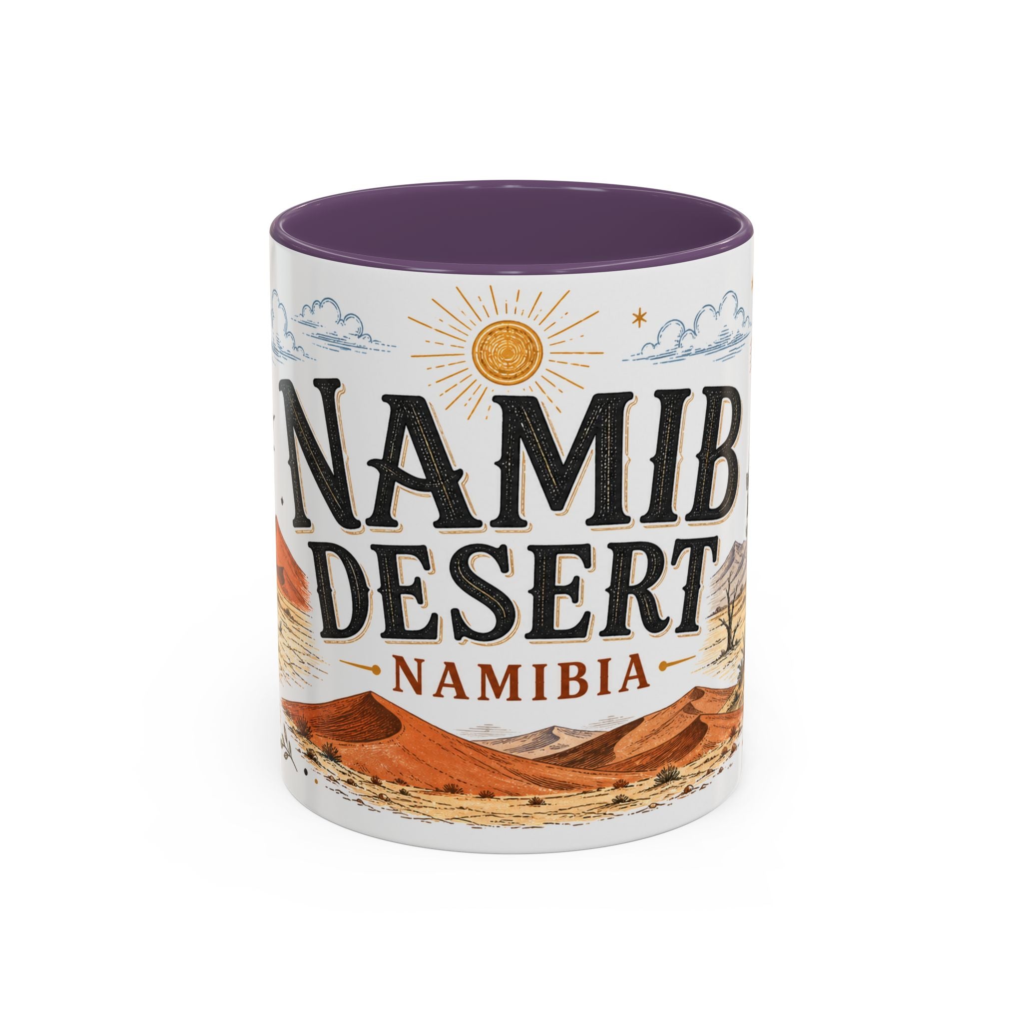 Namib Desert Coffee Mug | Travel Destination Souvenir Gift | Accent Color Ceramic 11oz 15oz