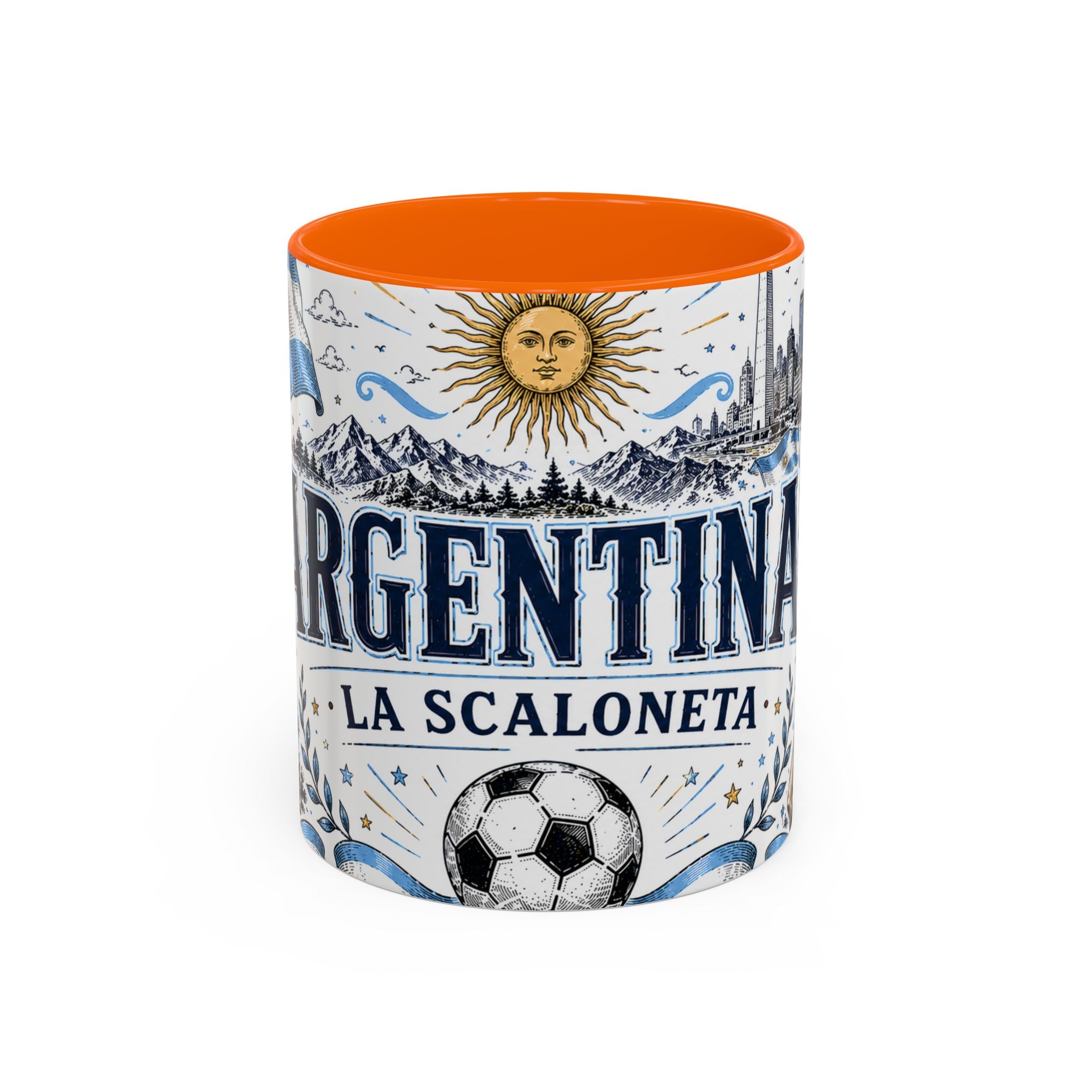 Argentina Soccer Coffee Mug | Soccer Fan Gift | Accent Color Ceramic 11oz 15oz Match Day Cup