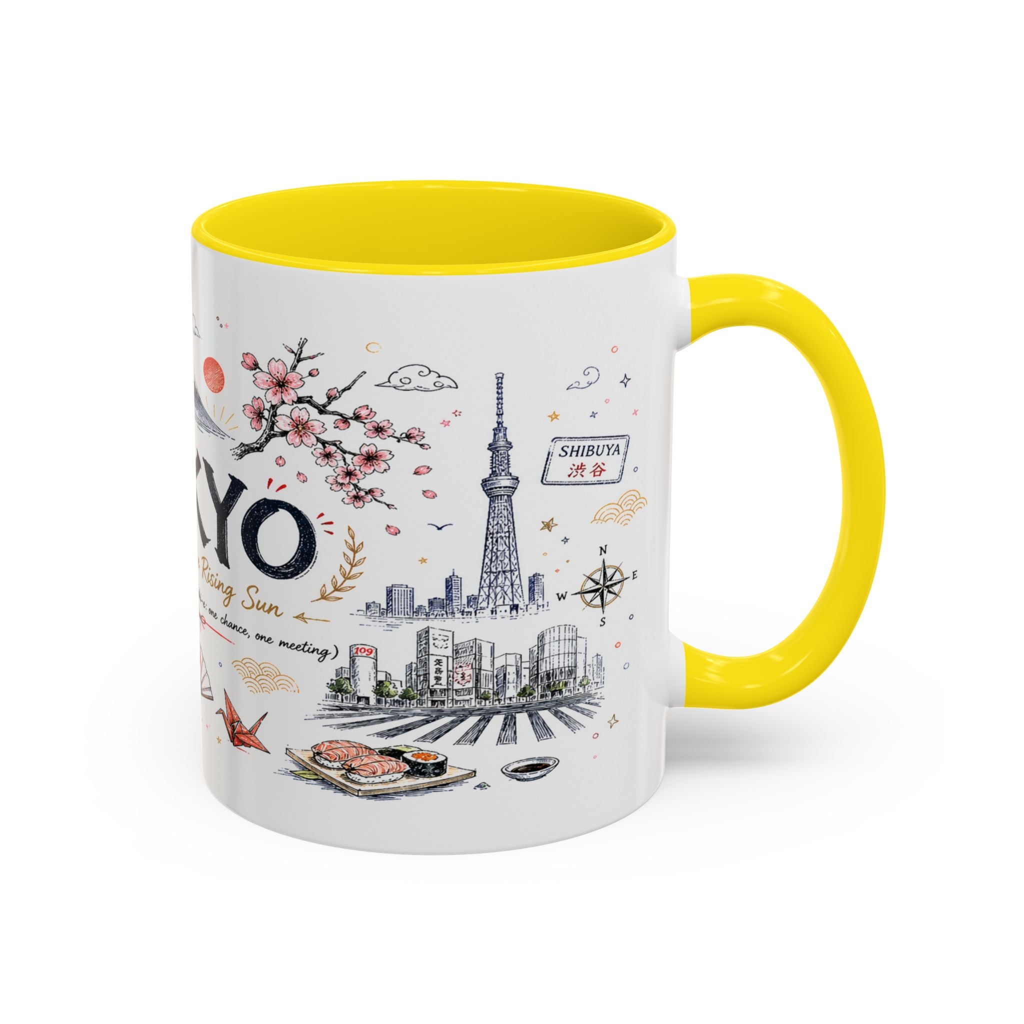 Tokyo Coffee Mug | Japan Souvenir Travel Gift | Accent Color Ceramic 11oz 15oz
