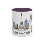 Indianapolis Illustrated Travel Mug | City Souvenir Accent Coffee Mug | 11oz 15oz Ceramic Cup