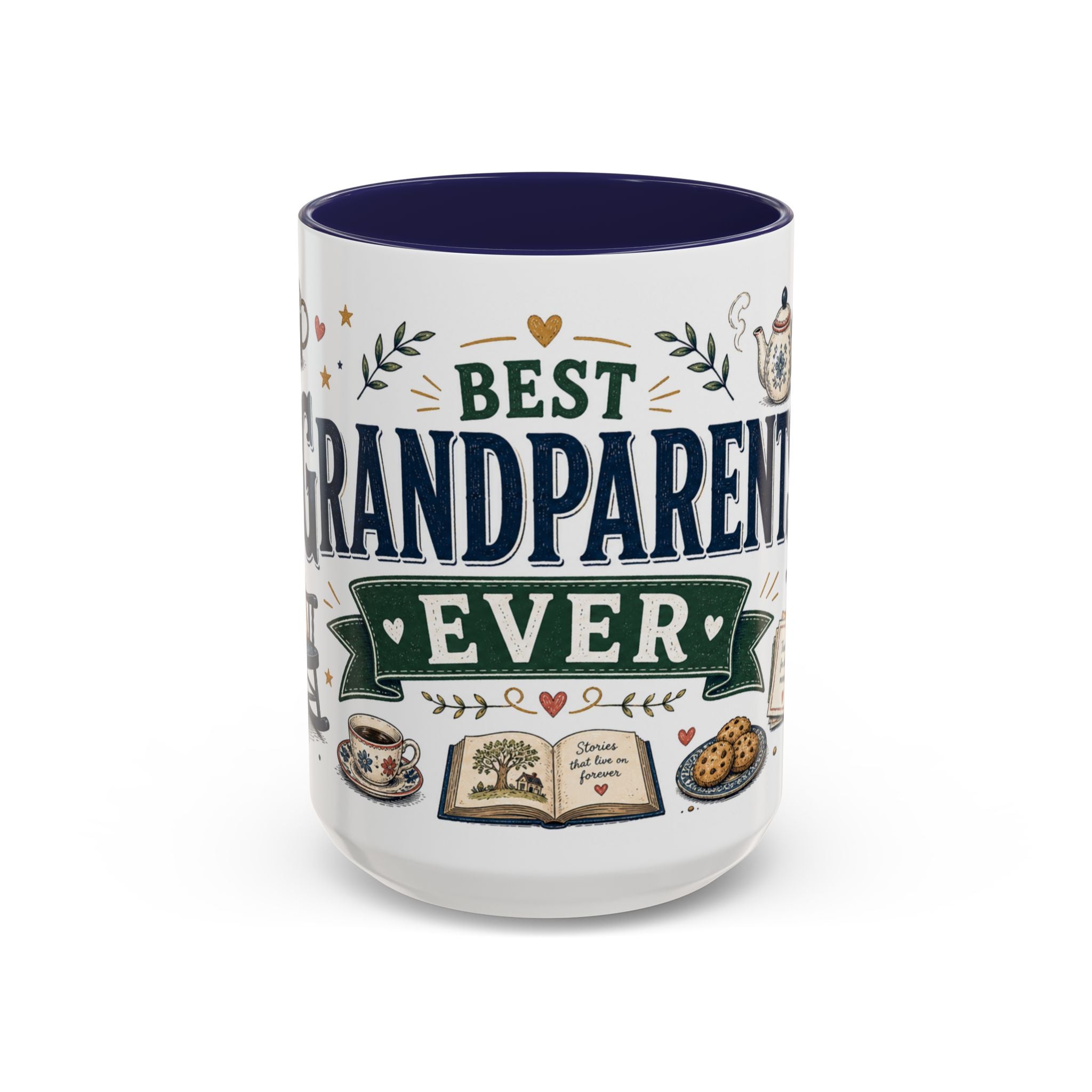 Best Grandparents Ever Coffee Mug | Gift From Grandkids | Accent Color Ceramic 11oz 15oz