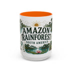 Amazon Rainforest Coffee Mug | Travel Destination Souvenir Gift | Accent Color Ceramic 11oz 15oz