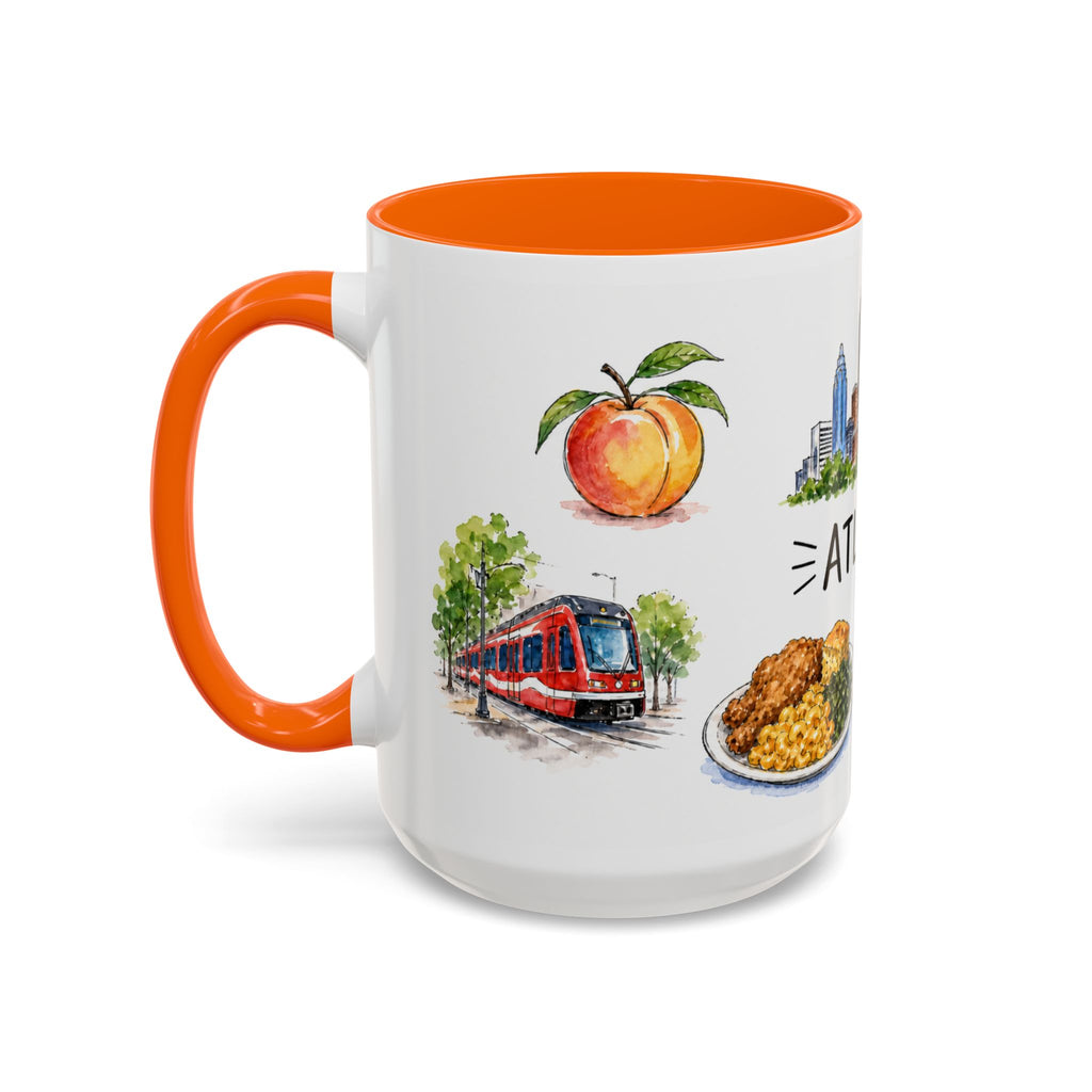 Atlanta Illustrated Travel Mug | City Souvenir Accent Coffee Mug | 11oz 15oz Ceramic Cup