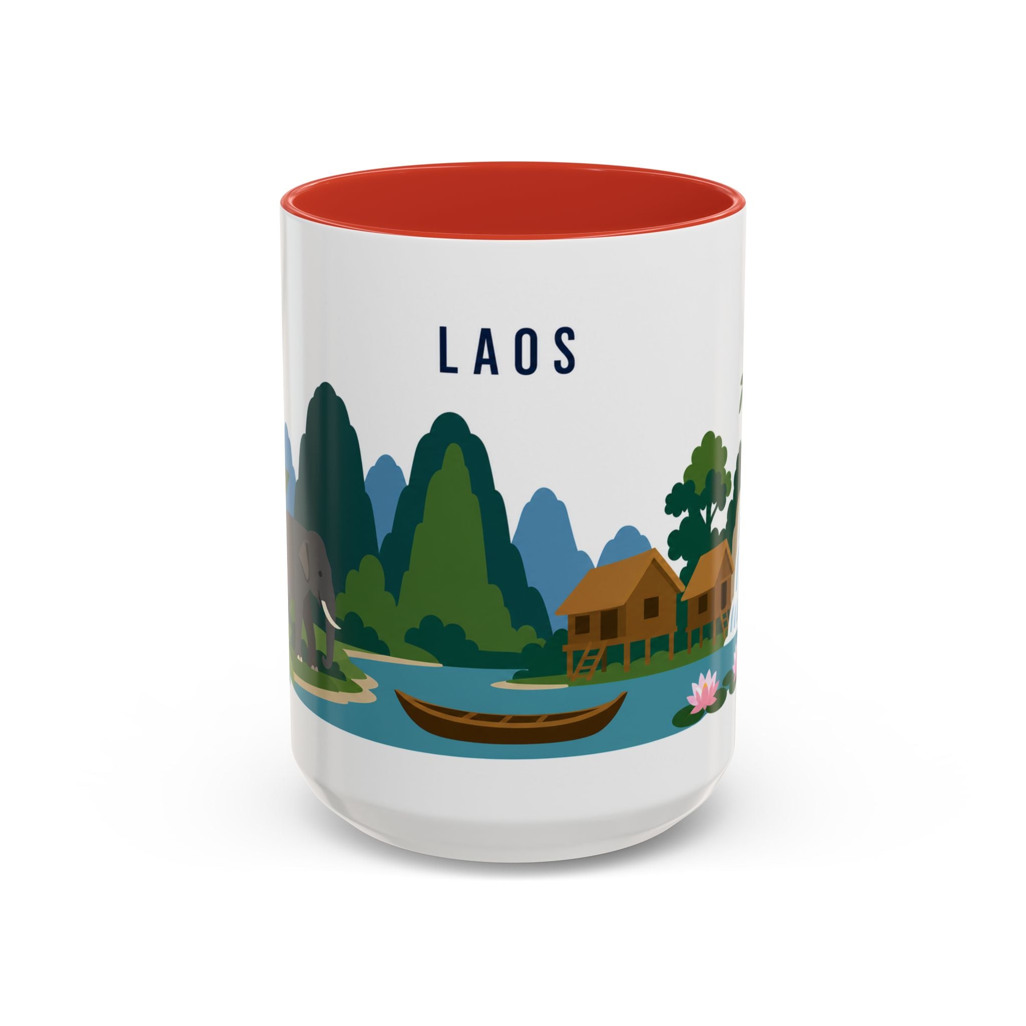 Laos Coffee Mug | Travel Souvenir Accent Mug | Country Gift Ceramic Cup 11oz 15oz