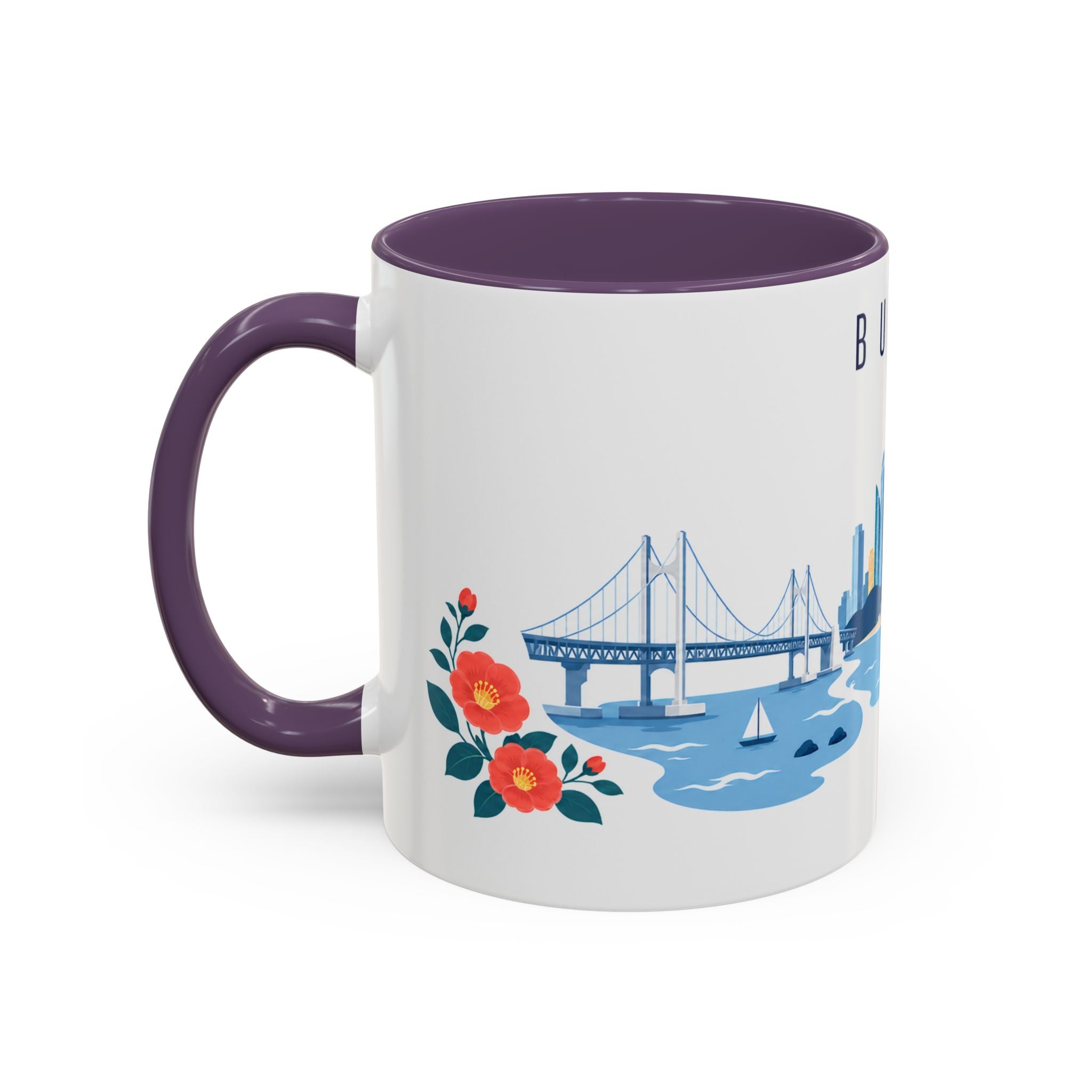 Busan Coffee Mug | South Korea Travel Souvenir | Porcelain Decal City Gift | 11oz 15oz Accent Mug