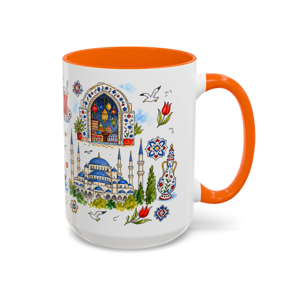 Istanbul Travel Mug | European City Souvenir Accent Coffee Mug | 11oz 15oz Ceramic Cup