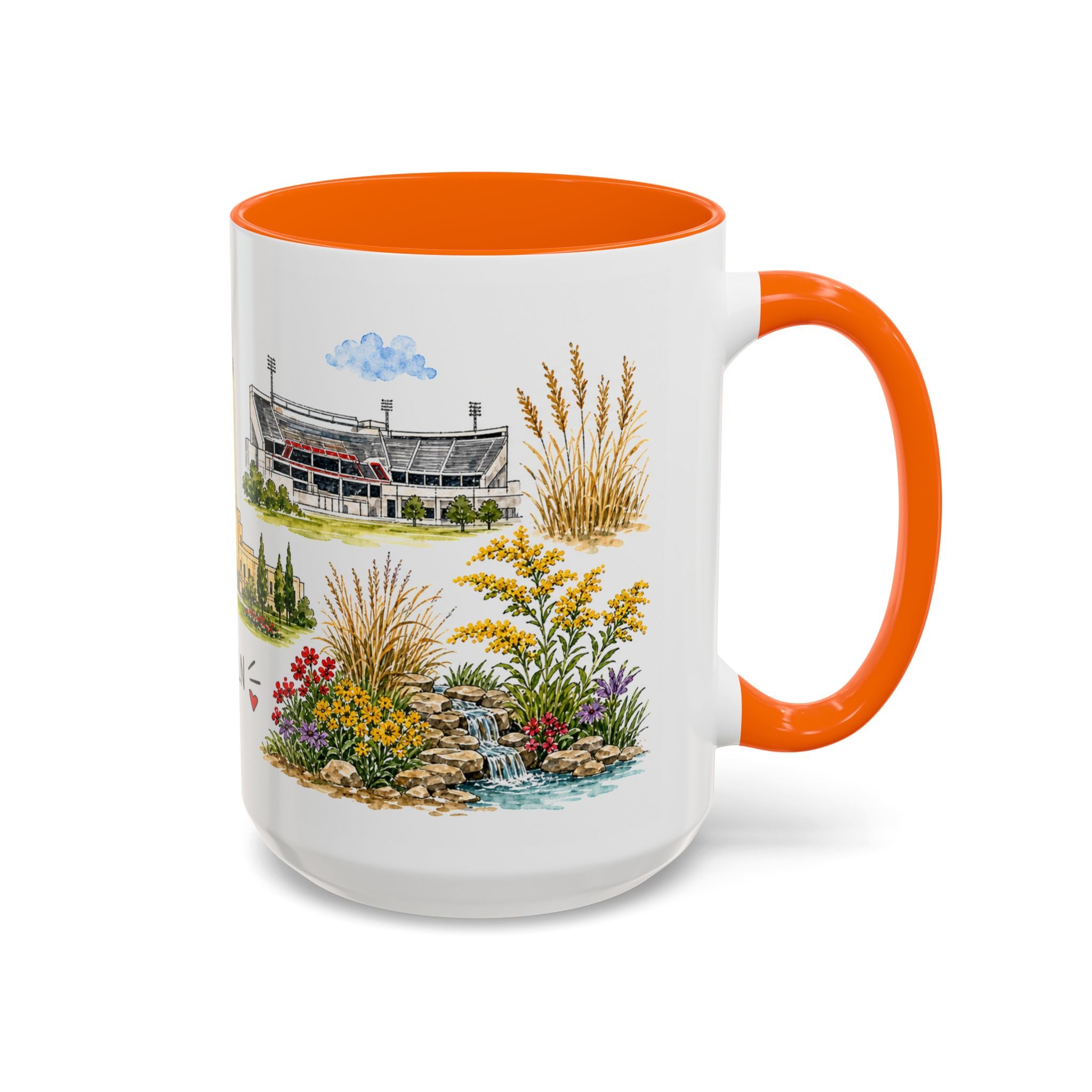 Lincoln Illustrated Travel Mug | City Souvenir Accent Coffee Mug | 11oz 15oz Ceramic Cup