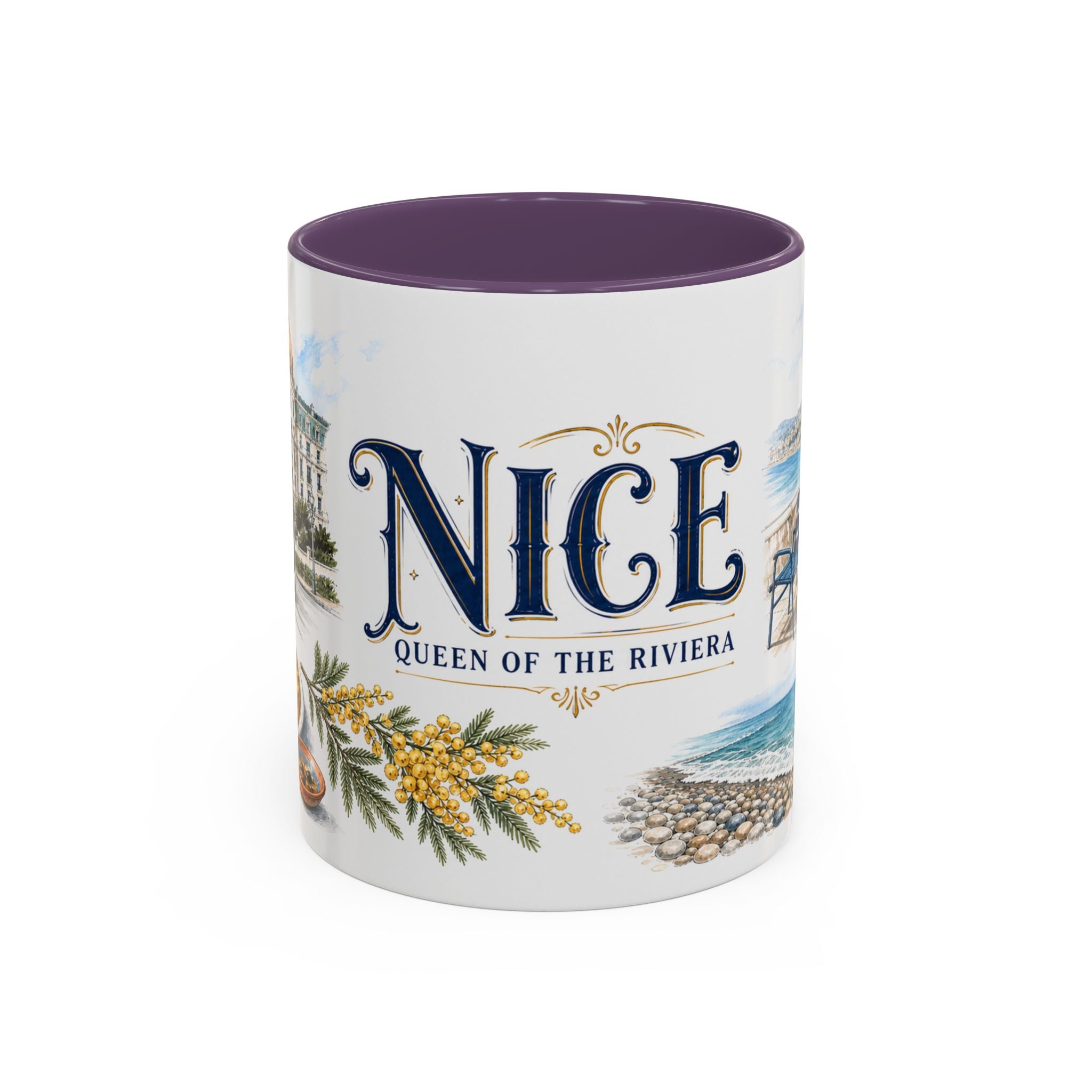 Nice Coffee Mug | France Travel Souvenir | Vintage Illustrated City Gift | 11 oz 15 oz Accent Mug