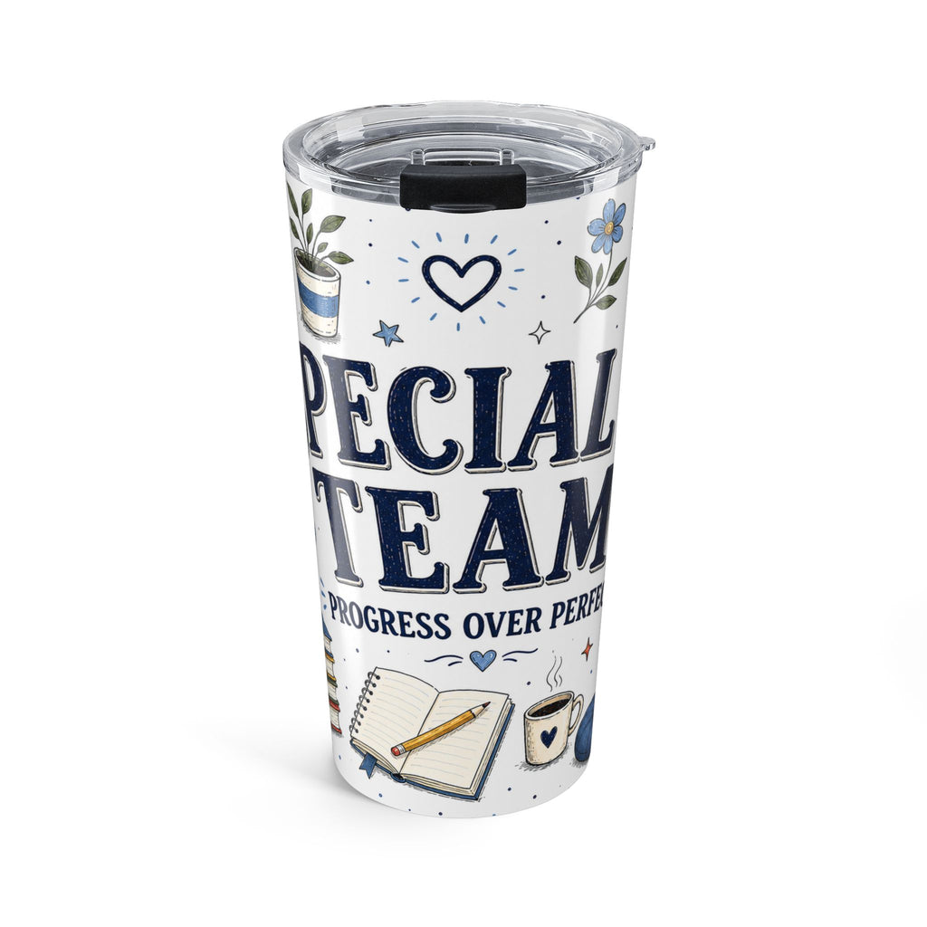 Special Ed Team 20oz Tumbler | Progress Over Perfect | Insulated Stainless Steel Travel Cup