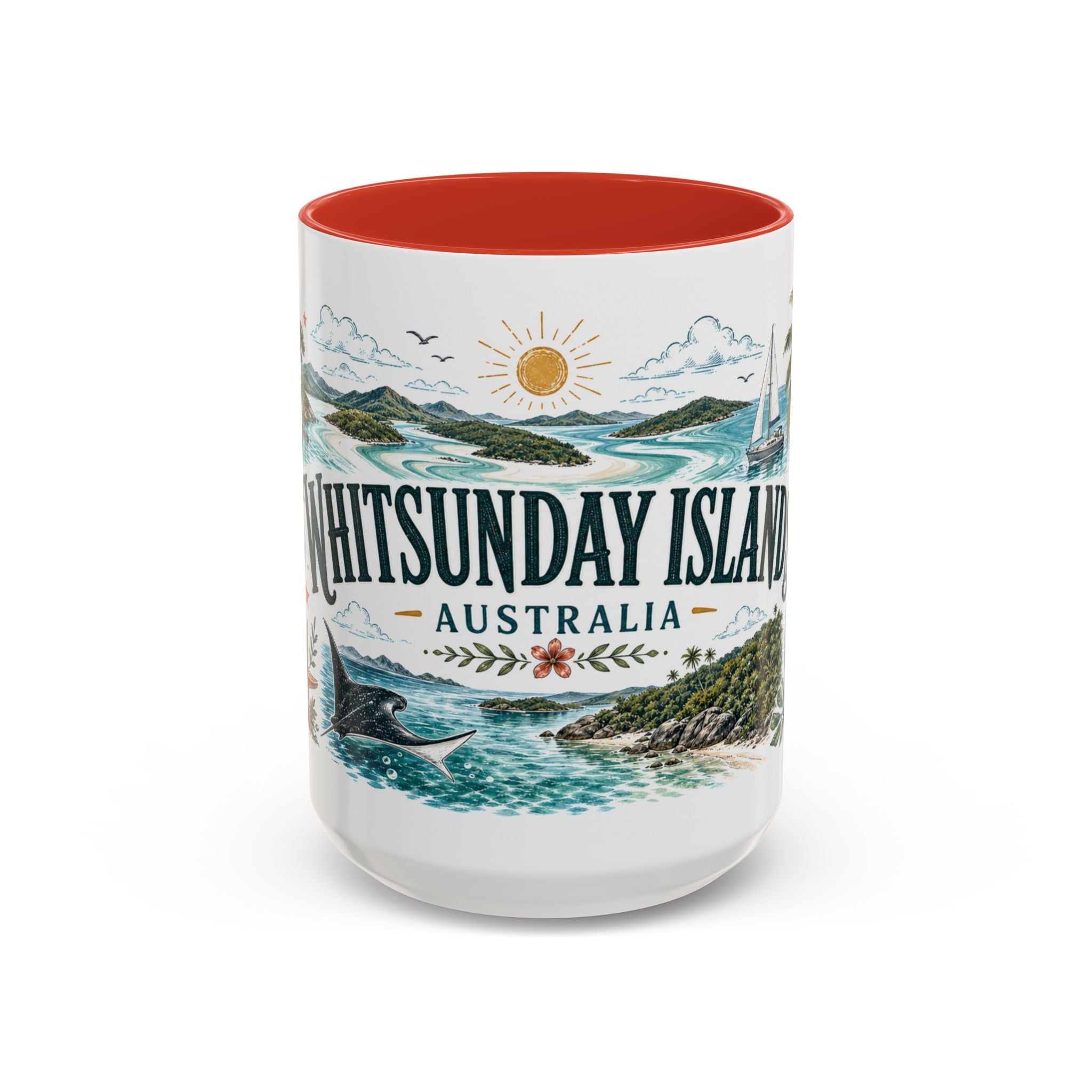 Whitsunday Islands Mug, Australia Travel Souvenir, Bucket List Gift, Accent Ceramic Coffee Mug 11oz 15oz