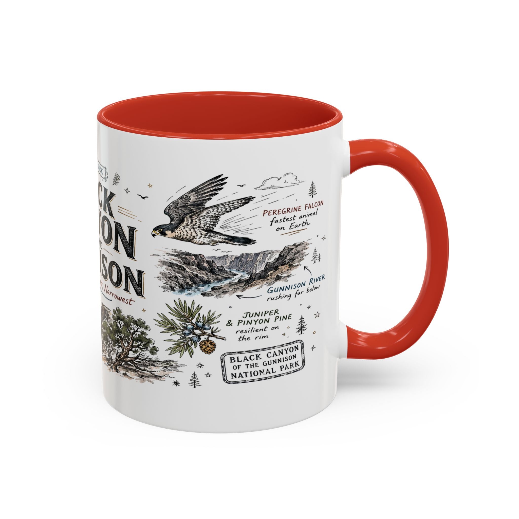 Black Canyon of the Gunnison National Park Coffee Mug | Colorado Deep Canyon Hiking Gift | Accent Color Ceramic 11oz 15oz