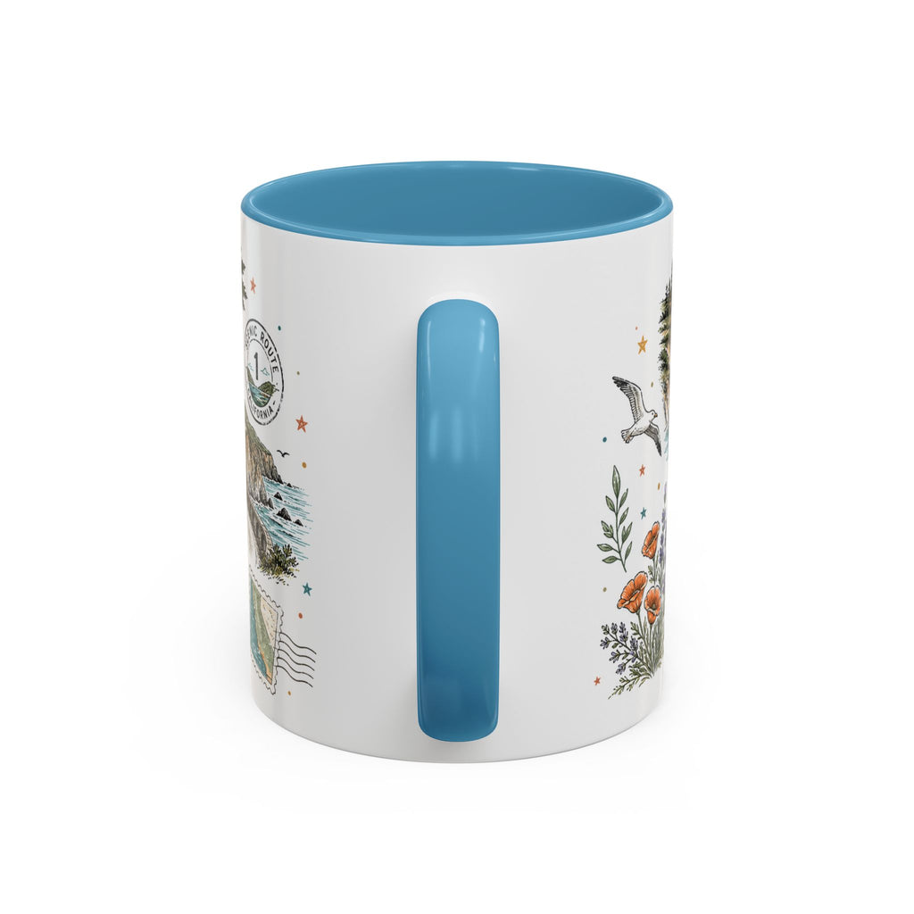 Big Sur Coffee Mug | Travel Destination Souvenir Gift | Accent Color Ceramic 11oz 15oz