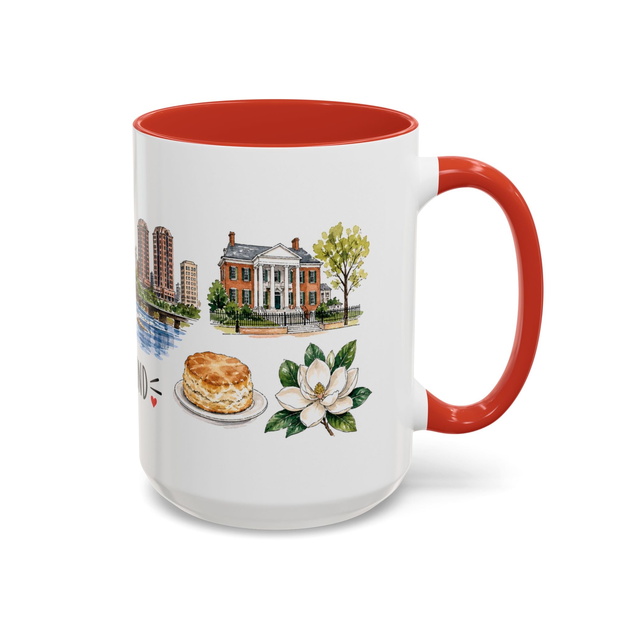 Richmond Illustrated Travel Mug | City Souvenir Accent Coffee Mug | 11oz 15oz Ceramic Cup