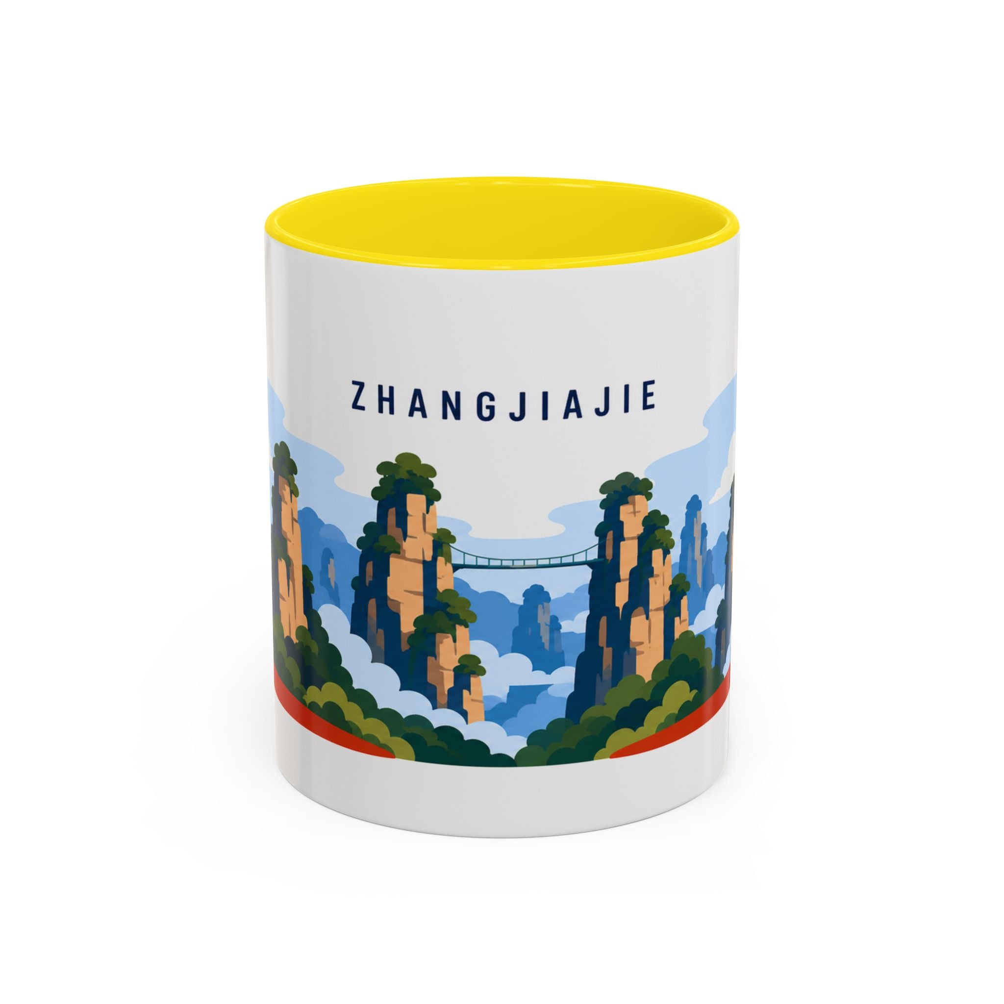 Zhangjiajie Coffee Mug | Travel Destination Souvenir Gift | Accent Color Ceramic 11oz 15oz
