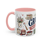 Grandma Makes Life Sweeter Coffee Mug | Gift From Grandkids | Accent Color Ceramic 11oz 15oz