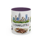 Charlotte Illustrated Travel Mug | City Souvenir Accent Coffee Mug | 11oz 15oz Ceramic Cup