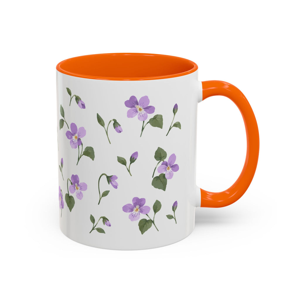 New Jersey Violet Mug, State Flower Floral Coffee Cup, 11oz Botanical Gift