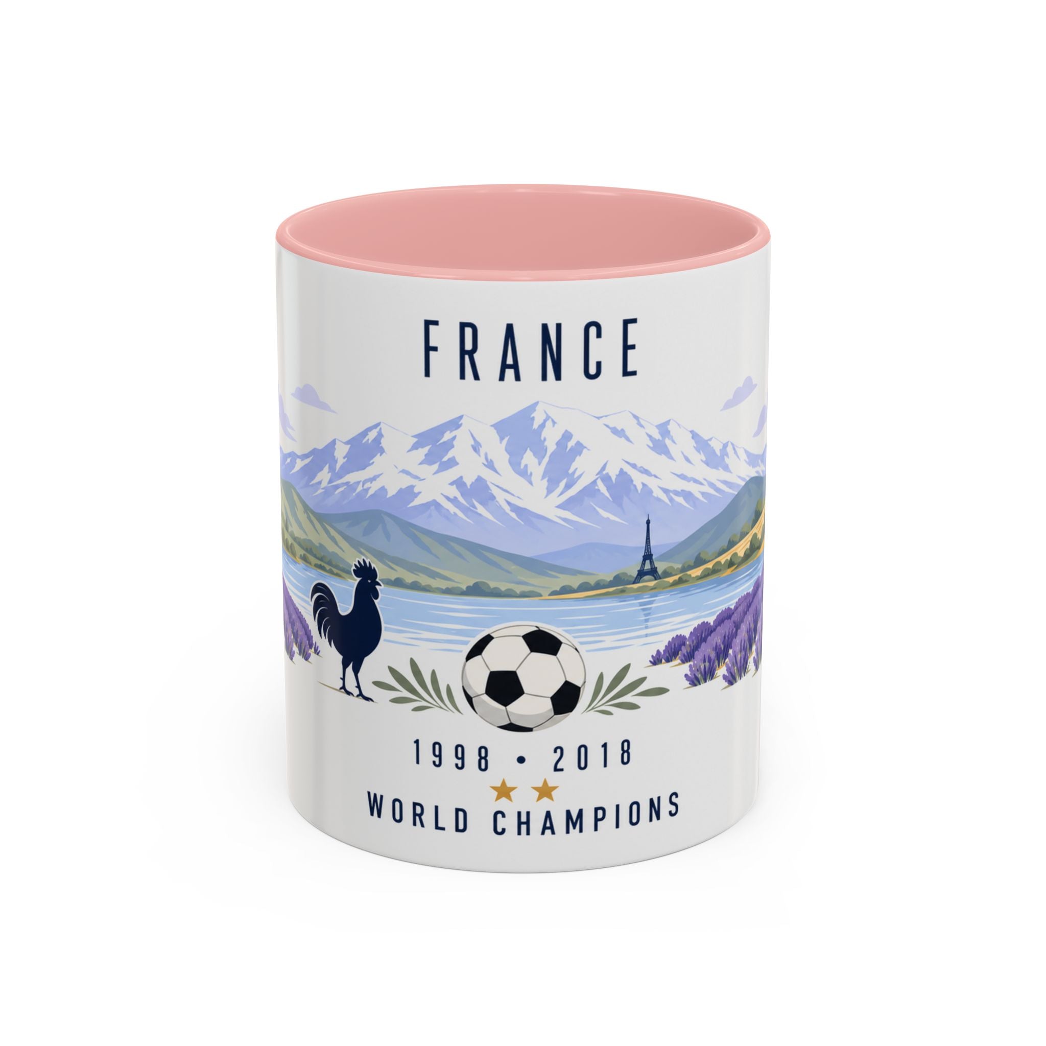 France World Champions Mug | Two Time Soccer Champion Gift | French Football Fan Cup | 1998 2018 | 11oz 15oz Accent Mug