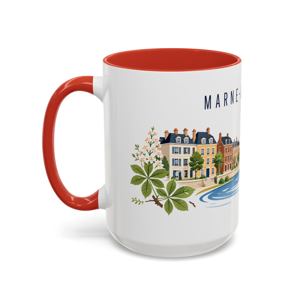 Marne-La-Vallée Coffee Mug | France Travel Souvenir | Porcelain Decal City Gift | 11oz 15oz Accent Mug