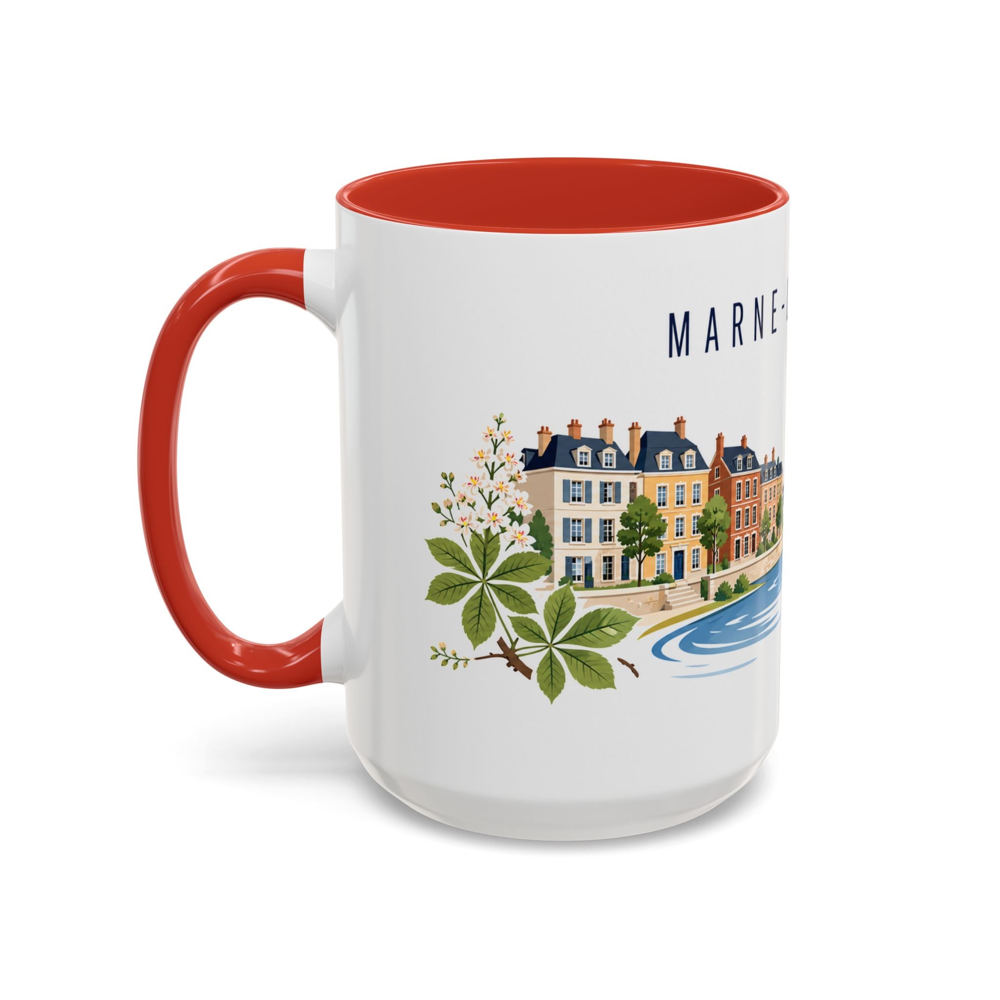 Marne-La-Vallée Coffee Mug | France Travel Souvenir | Porcelain Decal City Gift | 11oz 15oz Accent Mug