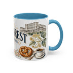 Bucharest Coffee Mug | Romania Travel Souvenir | Vintage Illustrated City Gift | 11 oz 15 oz Accent Mug