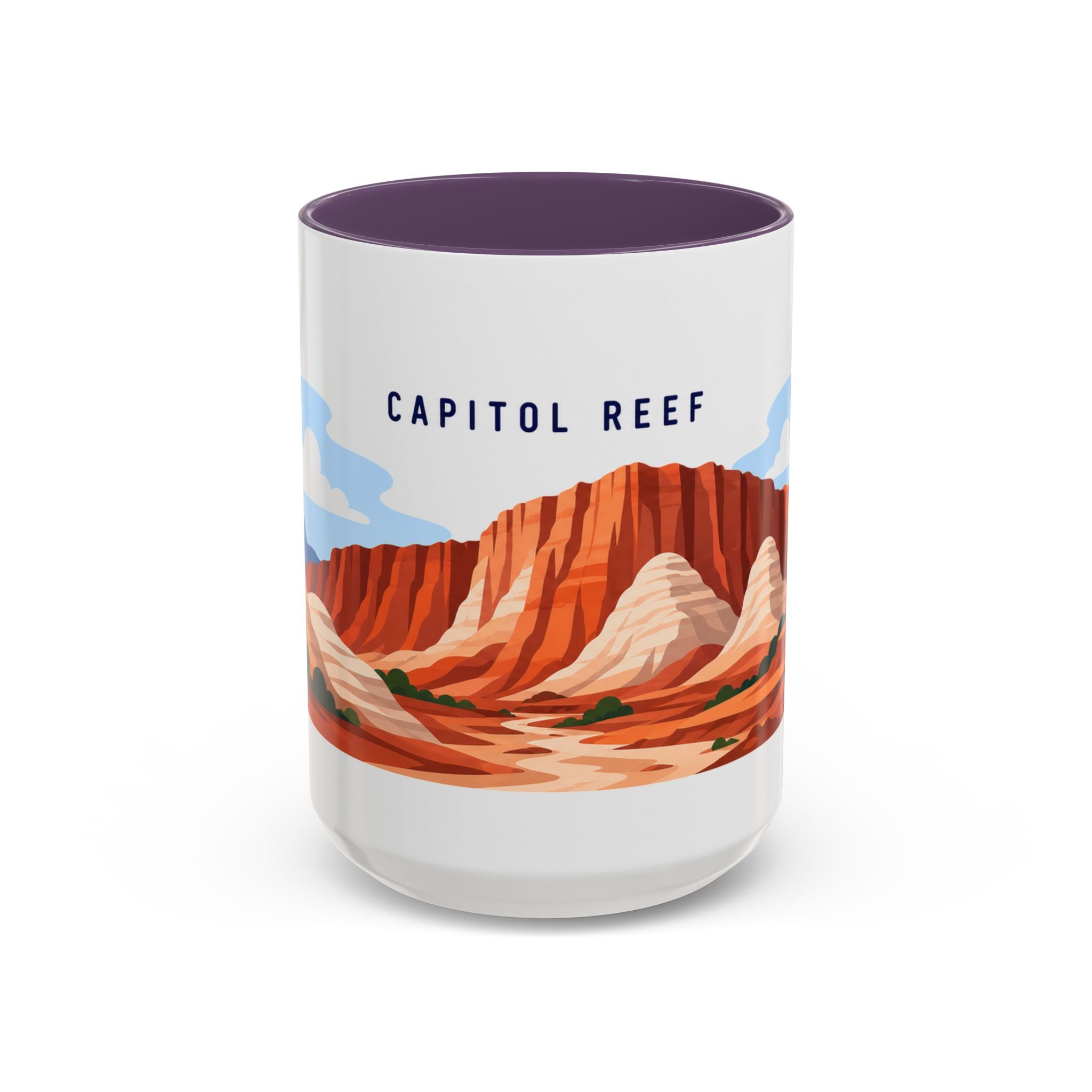 Capitol Reef National Park Coffee Mug | Solid Color Block Park Souvenir | 11oz 15oz Accent Mug