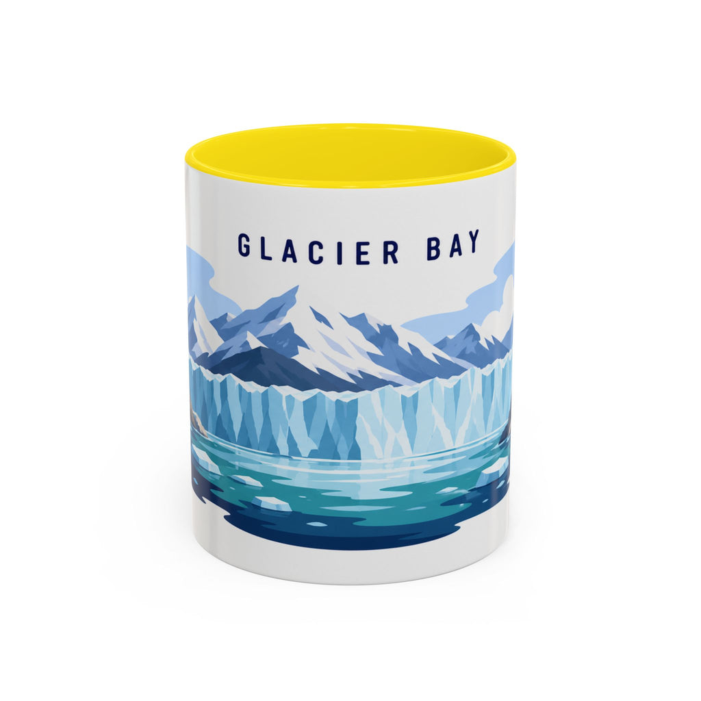 Glacier Bay National Park Coffee Mug | Solid Color Block Park Souvenir | 11oz 15oz Accent Mug