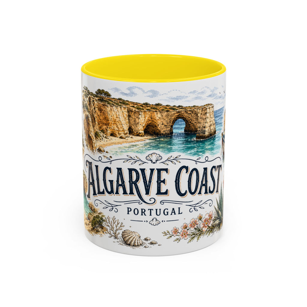 Algarve Coast Mug, Portugal Travel Souvenir, Bucket List Gift, Accent Ceramic Coffee Mug 11oz 15oz