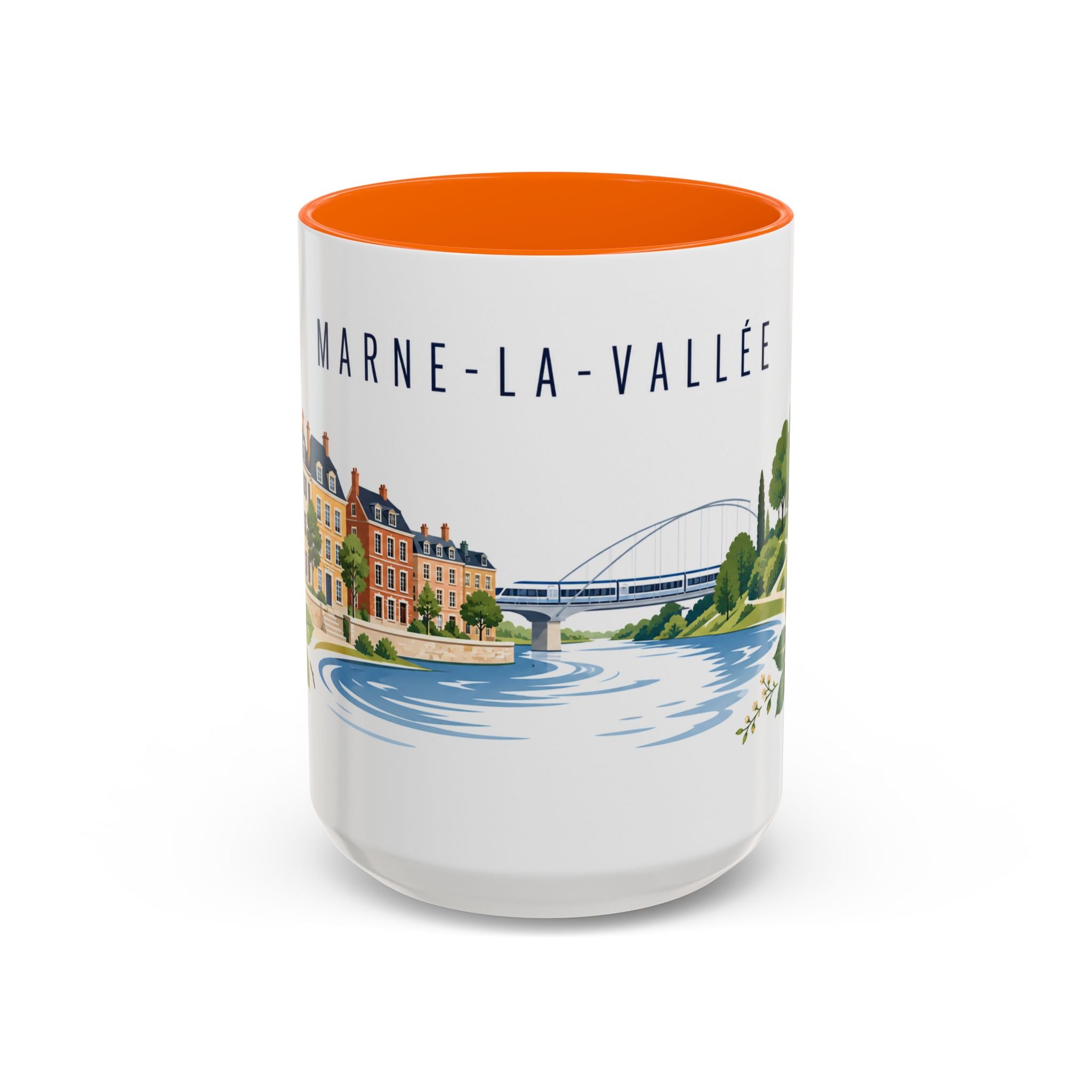 Marne-La-Vallée Coffee Mug | France Travel Souvenir | Porcelain Decal City Gift | 11oz 15oz Accent Mug