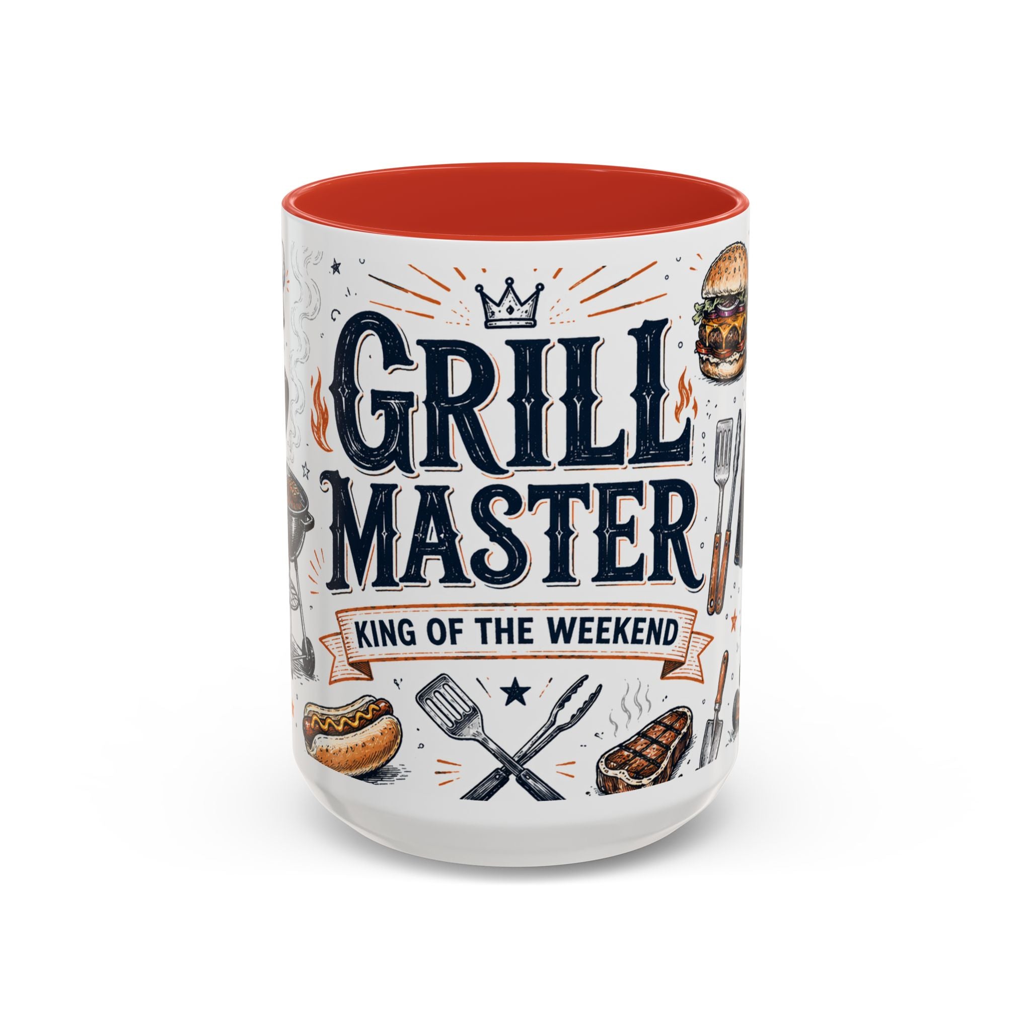 Grill Master Coffee Mug | Father's Day Gift for Dad | Accent Color Ceramic 11oz 15oz