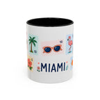 Miami Coffee Mug | Postage Stamp Collage Mug | Travel Souvenir Accent Cup 11oz 15oz