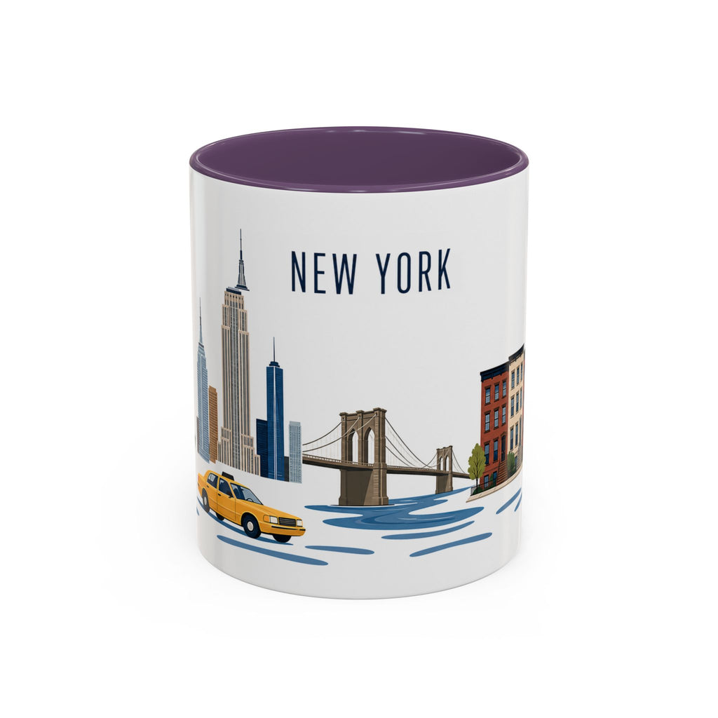 New York Coffee Mug | United States Travel Souvenir | Porcelain Decal City Gift | 11oz 15oz Accent Mug