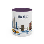 New York Coffee Mug | United States Travel Souvenir | Porcelain Decal City Gift | 11oz 15oz Accent Mug